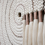 Художественный Гобелен Макраме White Disk Harmony варинант исполнения - 3 | Loft Concept в Уфе