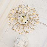 Часы настенные из металла золотые с белым циферблатом Current Time варинант исполнения - 4 | Loft Concept в Уфе