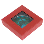 Зеркало карманное складное круглое из натурального камня Малахит с Хризоколлой в подарочной упаковке Silver Stone Mirrors варинант исполнения - 4 | Loft Concept в Уфе