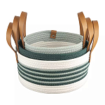 Корзина для хранения с ручками плетеная Interlacement Green  варинант исполнения - 3 | Loft Concept в Уфе