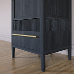 Узкий Шкаф Primo с 2 выдвижными ящиками Черный дуб варинант исполнения - 4 | Loft Concept в Уфе