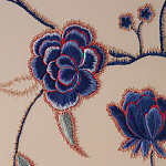 Обои с вышивкой ручной работы Flora Catherine colourway on Liso Pearl wool sateen варинант исполнения - 5 | Loft Concept в Уфе