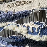 Современное ткачество гобелен в синих оттенках Blue Undine II варинант исполнения - 2 | Loft Concept в Уфе