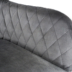 Барный стул со спинкой и подлокотниками на 4-х деревянных ножках Douglas Rhombus Серый Велюр варинант исполнения - 4 | Loft Concept в Уфе