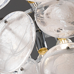 Люстра из белых стеклянных дисков на серебрянном каркасе White Glowing Reflectors варинант исполнения - 6 | Loft Concept в Уфе