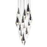 Люстра каскадная с 12-ю рельефными прозрачными плафонами Glass Pod  варинант исполнения - 1 | Loft Concept в Уфе