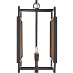 Люстра прямоугольной формы с чёрным каркасом и вставкой из плетеного материала Cage for Light варинант исполнения - 3 | Loft Concept в Уфе