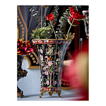 Ваза из фарфора черная с цветочной росписью и бронзовой стрекозой Spring Garden варинант исполнения - 5 | Loft Concept в Уфе