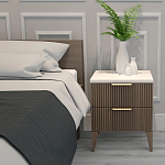 Тумба прикроватная коричневая с белой столешницей и двумя ящиками Harper Line варинант исполнения - 2 | Loft Concept в Уфе