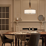 Люстра подвесная с двойным круглым плафоном из органзы и матового стекла Kichler варинант исполнения - 12 | Loft Concept в Уфе