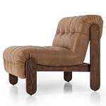 Кресло с деревянным каркасом и обивкой из кожи Medieval Furniture варинант исполнения - 1 | Loft Concept в Уфе