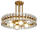 Люстра круглая золотистая с прозрачными стеклянными плафонами в форме шара Crystal Kaleidoscope варинант исполнения - 1 | Loft Concept в Уфе