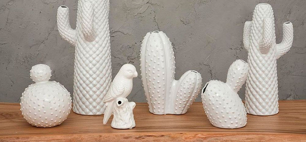 Фигурка керамика белый кактус White Cactus - Loft-Concept в Уфе
