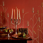 Обои с вышивкой ручной работы Ceres Original colourway on wool sateen варинант исполнения - 1 | Loft Concept в Уфе