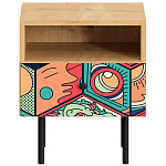 Прикроватная тумба с изображением на ящике Elise Nightstand варинант исполнения - 17 | Loft Concept в Уфе