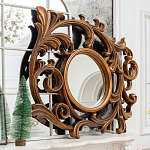Зеркало настенное с рамой цвета античная бронза Classic Ornament Mirror варинант исполнения - 2 | Loft Concept в Уфе