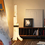 Торшер геометрический с тремя мраморными плафонами Marble Tripod варинант исполнения - 8 | Loft Concept в Уфе