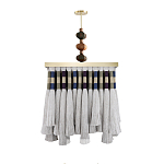Люстра квадратная плетеная с бахромой Wicker Square Chandelier with Tassels варинант исполнения - 1 | Loft Concept в Уфе