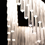 Люстра золотого цвета в форме галочки с каскадом длинных прозрачных трубок Eurofase варинант исполнения - 11 | Loft Concept в Уфе