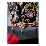 Кашпо из фарфора черная с цветочной росписью и бронзовой стрекозой Spring Garden варинант исполнения - 6 | Loft Concept в Уфе