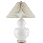 Настольная лампа фарфоровая с плиссированным конусовидным абажуром White Glaze варинант исполнения - 3 | Loft Concept в Уфе