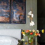 Люстра с белыми цветами на ветвистом каркасе Lure by PELLE варинант исполнения - 3 | Loft Concept в Уфе