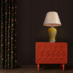 Настольная лампа желтая с изображением белых птиц Flight Among Acacia варинант исполнения - 5 | Loft Concept в Уфе