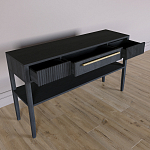 Дизайнерская Консоль с полкой и ящиком Primo Черный дуб варинант исполнения - 5 | Loft Concept в Уфе