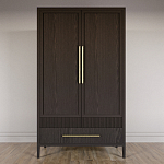 Шкаф платяной Primo с выдвижными ящиками шпон Темный орех варинант исполнения - 2 | Loft Concept в Уфе