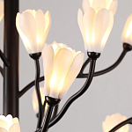 Люстра подвесная черного цвета с ветвями и белыми фарфоровыми цветами Floralis варинант исполнения - 14 | Loft Concept в Уфе