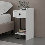 Прикроватная тумба белого цвета с ящиком и открытой полкой SIRIUS NIGHTSTAND RIGHT MODULE WHITE варинант исполнения - 3 | Loft Concept в Уфе