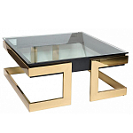 Стол журнальный квадратный с стеклянной столешницей Alonso Glass варинант исполнения - 2 | Loft Concept в Уфе