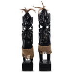 Комплект из 2-х деревянных статуэток Asmat Statuettes Black варинант исполнения - 4 | Loft Concept в Уфе