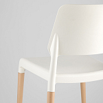 Пластиковый стул на ножках из массива бука Ferret White варинант исполнения - 7 | Loft Concept в Уфе