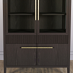 Витрина Primo со стеклянными фасадами и буфетом шпон Темный орех варинант исполнения - 6 | Loft Concept в Уфе