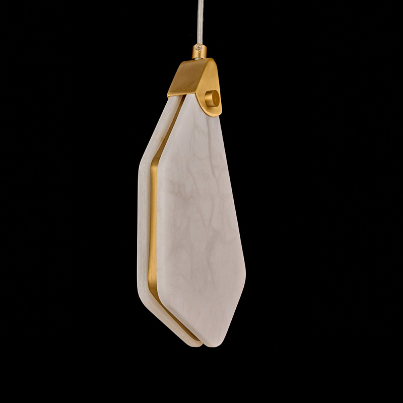 Подвесной светильник фигурный плафон Stone Polygon Белый Латунь в Уфе | Loft Concept 