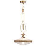 Подвесной светильник с плоским прозрачным плафоном и декоративной вставкой из текстурного камня Tectona  варинант исполнения - 3 | Loft Concept в Уфе