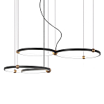 Люстра подвесная светодиодная с 4-мя кольцами черный металл Ring Horizontal варинант исполнения - 1 | Loft Concept в Уфе