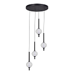 Люстра светодиодная каскадная с 4-мя сферическими стеклянными плафонами Splatter варинант исполнения - 3 | Loft Concept в Уфе