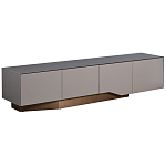 Тумба под телевизор со стеклянной столешницей и с выдвижными ящиками Minimalist Accent варинант исполнения - 1 | Loft Concept в Уфе