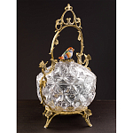 Конфетница с бронзовой ручкой и фарфоровой птичкой на крышке Eden Garden варинант исполнения - 5 | Loft Concept в Уфе