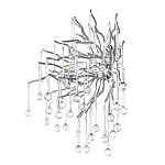Бра с лучеобразным основанием и подвесками из прозрачного стекла в виде длинных капель Droplet Chandelier варинант исполнения - 11 | Loft Concept в Уфе