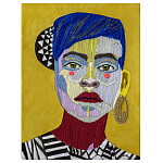 Картина с вышивкой Портрет wall panel People with the yellow ear 1 варинант исполнения - 2 | Loft Concept в Уфе