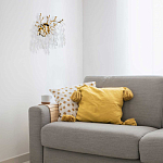 Бра золотого цвета с ветвями и белыми овальными стеклянными подвесками Droplet Chandelier варинант исполнения - 7 | Loft Concept в Уфе