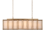 Люстра прямоугольная с каркасом золотого цвета Soft Glow Lamps варинант исполнения - 1 | Loft Concept в Уфе