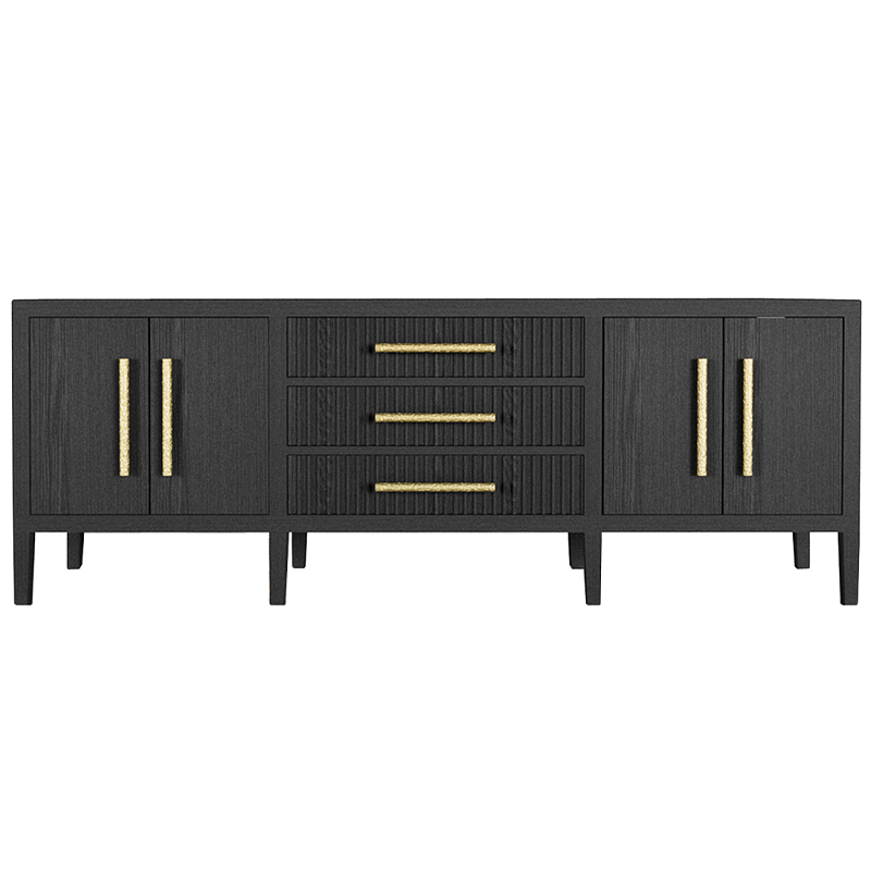 Большая VT-тумба Primo шпон Черный дуб Черный Золотой в Уфе | Loft Concept 