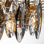 Люстра подвесная круглая с овальными подвесками из стекла дымчатого цвета Harlow Crystal Round варинант исполнения - 2 | Loft Concept в Уфе