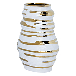 Ваза белая с рельефной поверхностью и золотыми полосами Vase Beehive варинант исполнения - 1 | Loft Concept в Уфе