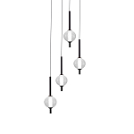 Люстра светодиодная каскадная с 4-мя сферическими стеклянными плафонами Splatter варинант исполнения - 2 | Loft Concept в Уфе