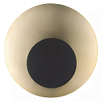 Бра круглое в сочетании золотистого и чёрного цвета Round Sconce Gold and Black варинант исполнения - 1 | Loft Concept в Уфе